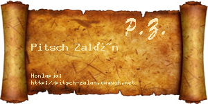 Pitsch Zalán névjegykártya